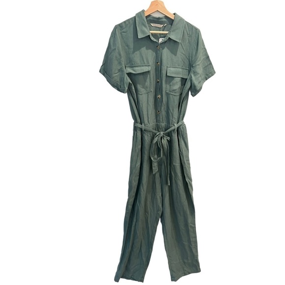 SOFT SURROUNDINGS Getaway Jumpsuit Mallard Green NEW - Picture 4 of 8